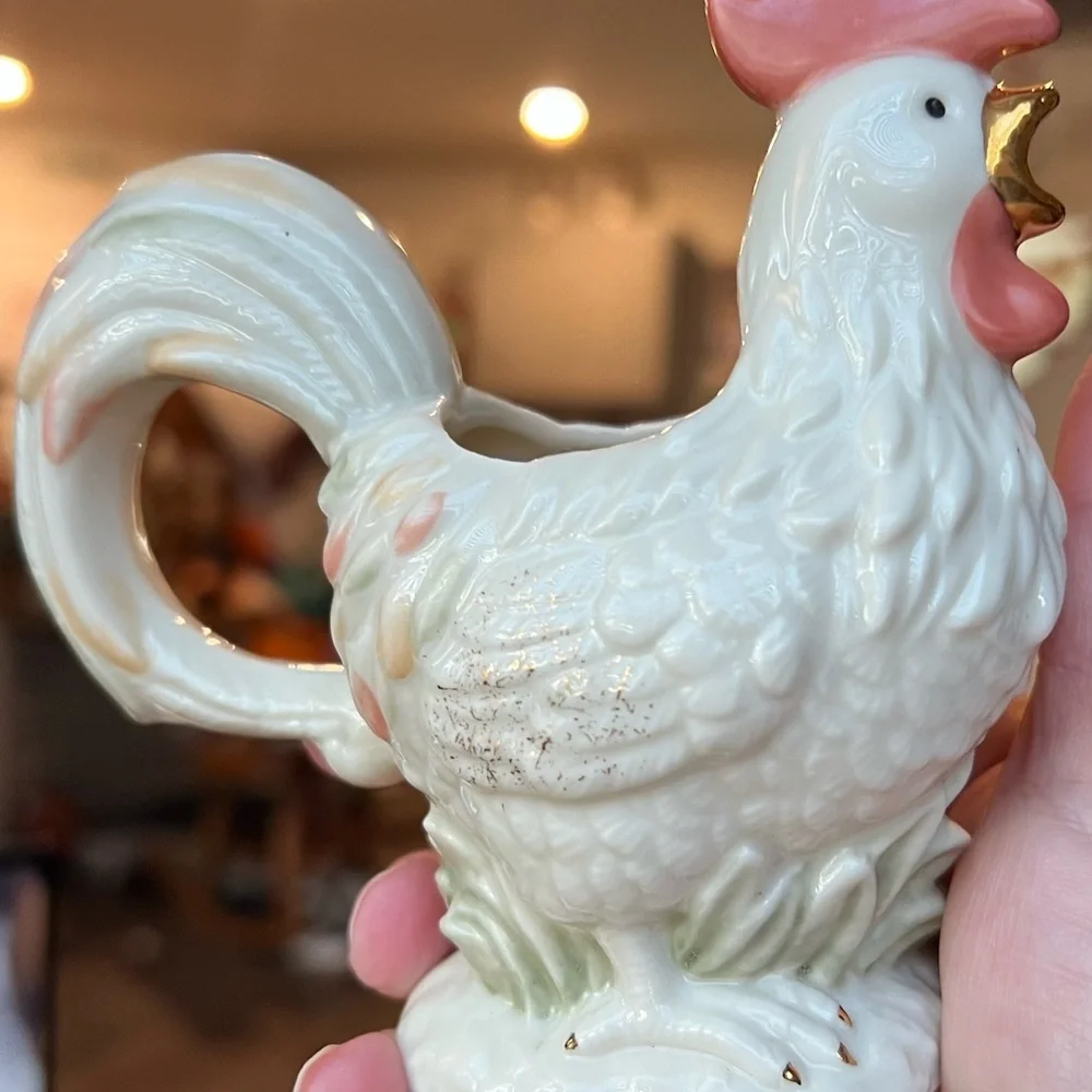 Lenox Rise ‘n’ Shine Rooster Creamer  Fine Ivory China 24K Gold Accents VTG